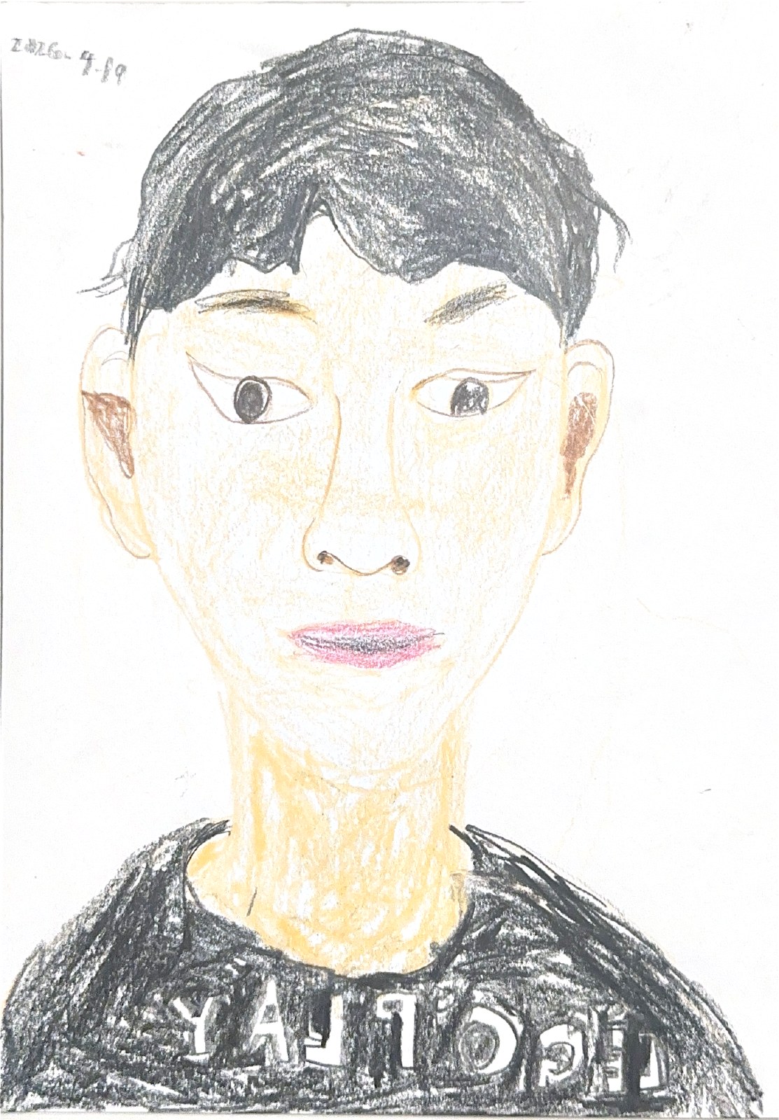 自画像，小菠萝的扫描画作