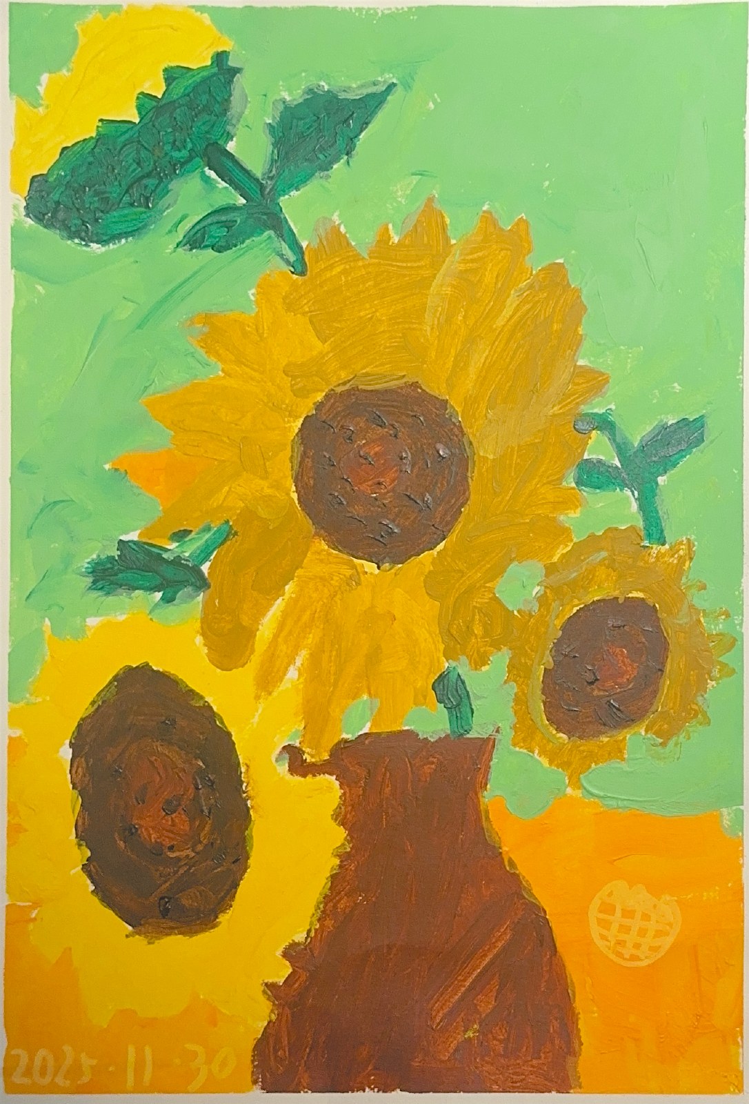 向日葵，小菠萝的扫描画作