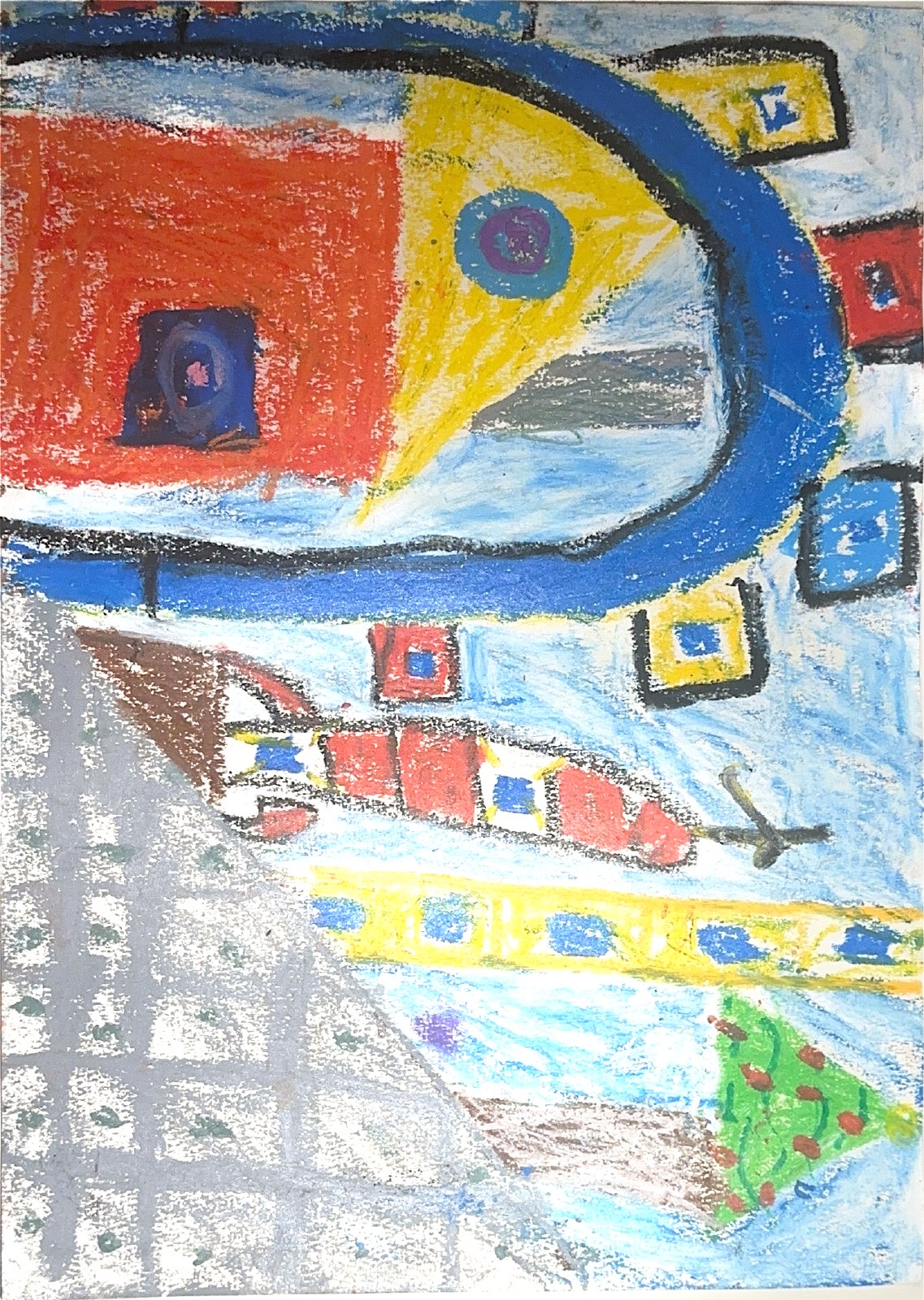 城市与列车，小菠萝的扫描画作