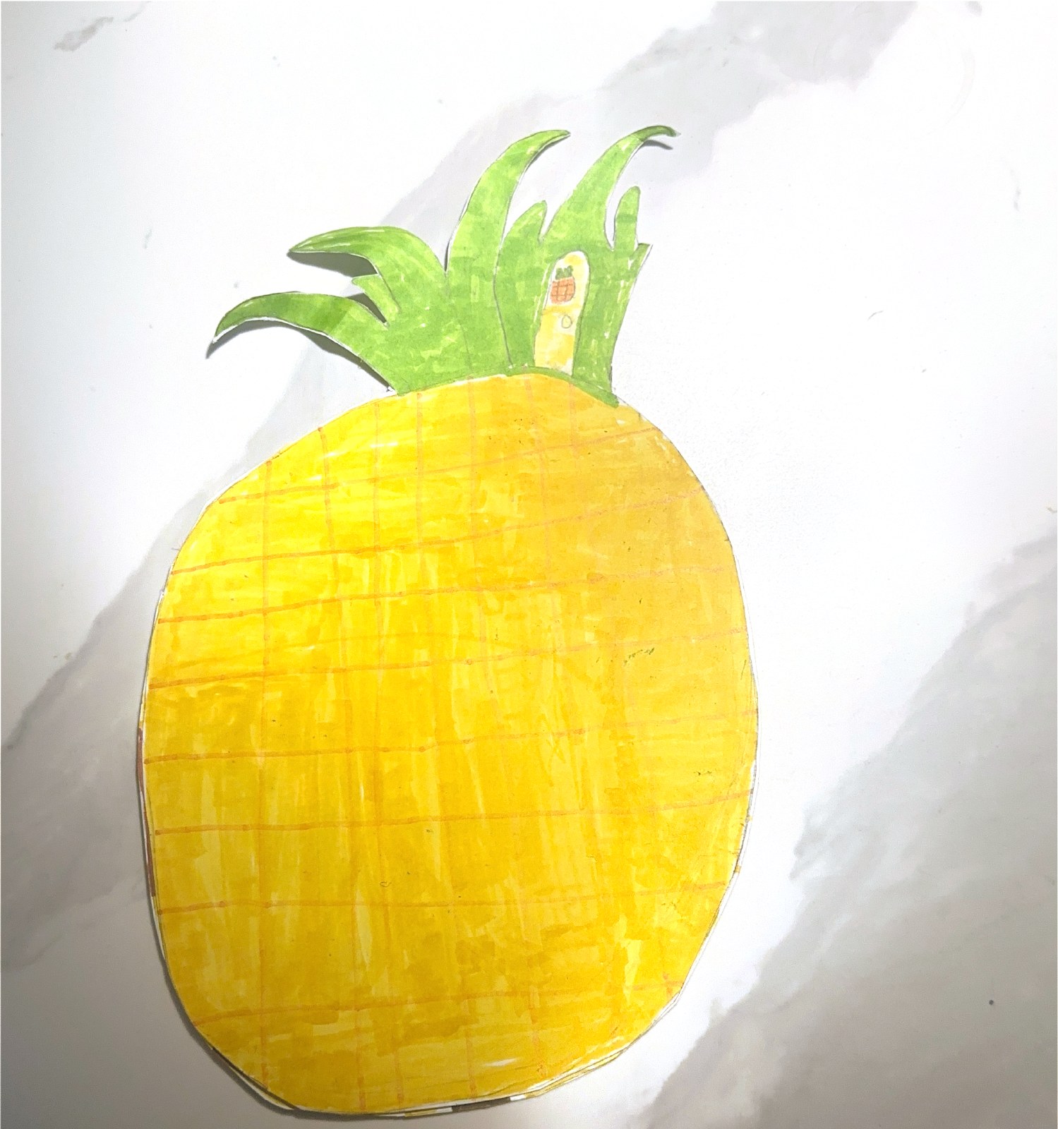 纸菠萝，小菠萝的扫描画作