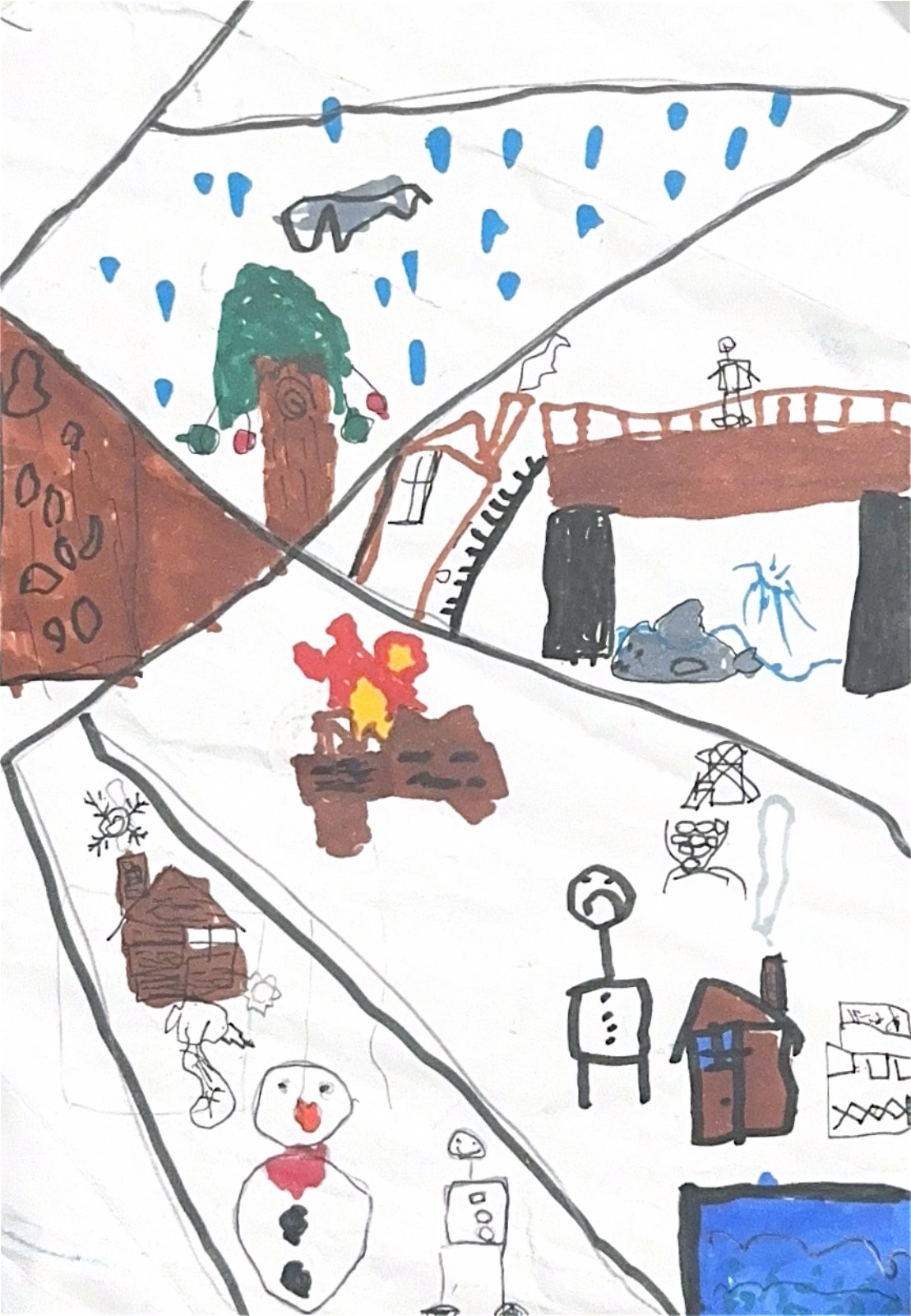 四季小场景，小菠萝的扫描画作