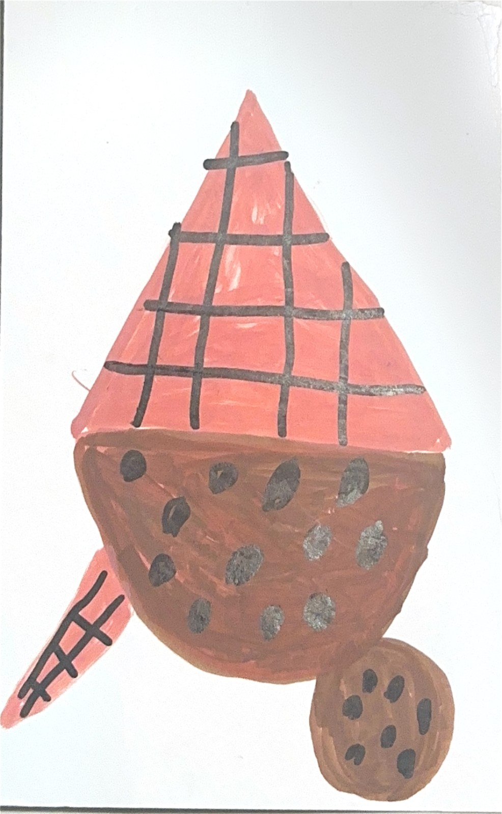 巧克力冰淇淋，小菠萝的扫描画作