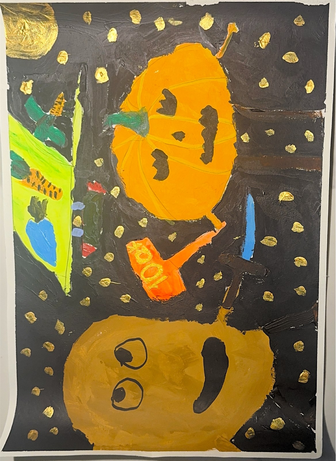 南瓜之夜，小菠萝的扫描画作