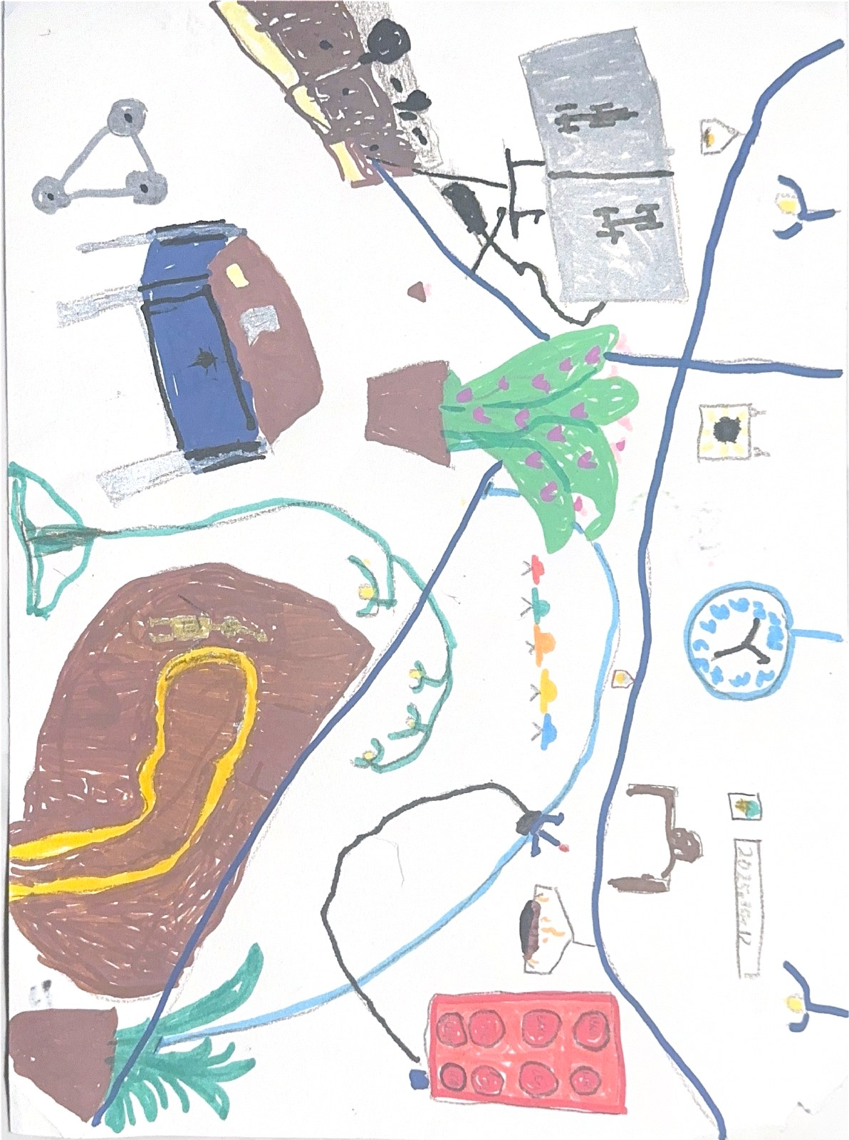 地图与路线，小菠萝的扫描画作