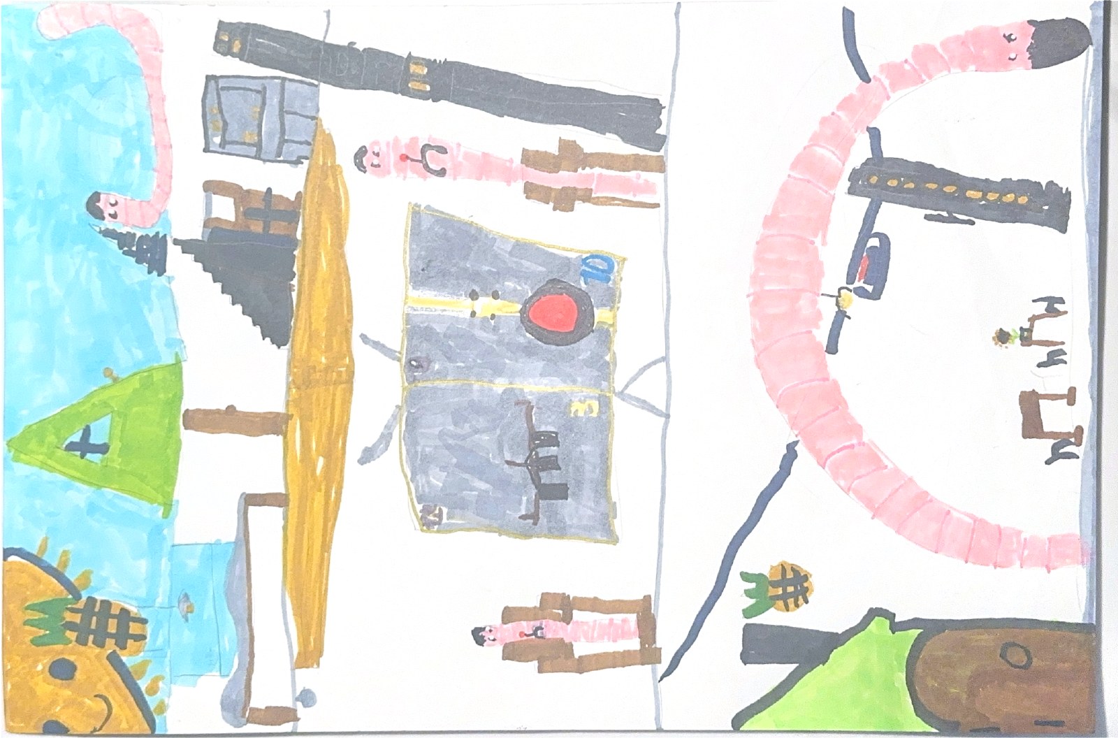 城市路线图，小菠萝的扫描画作