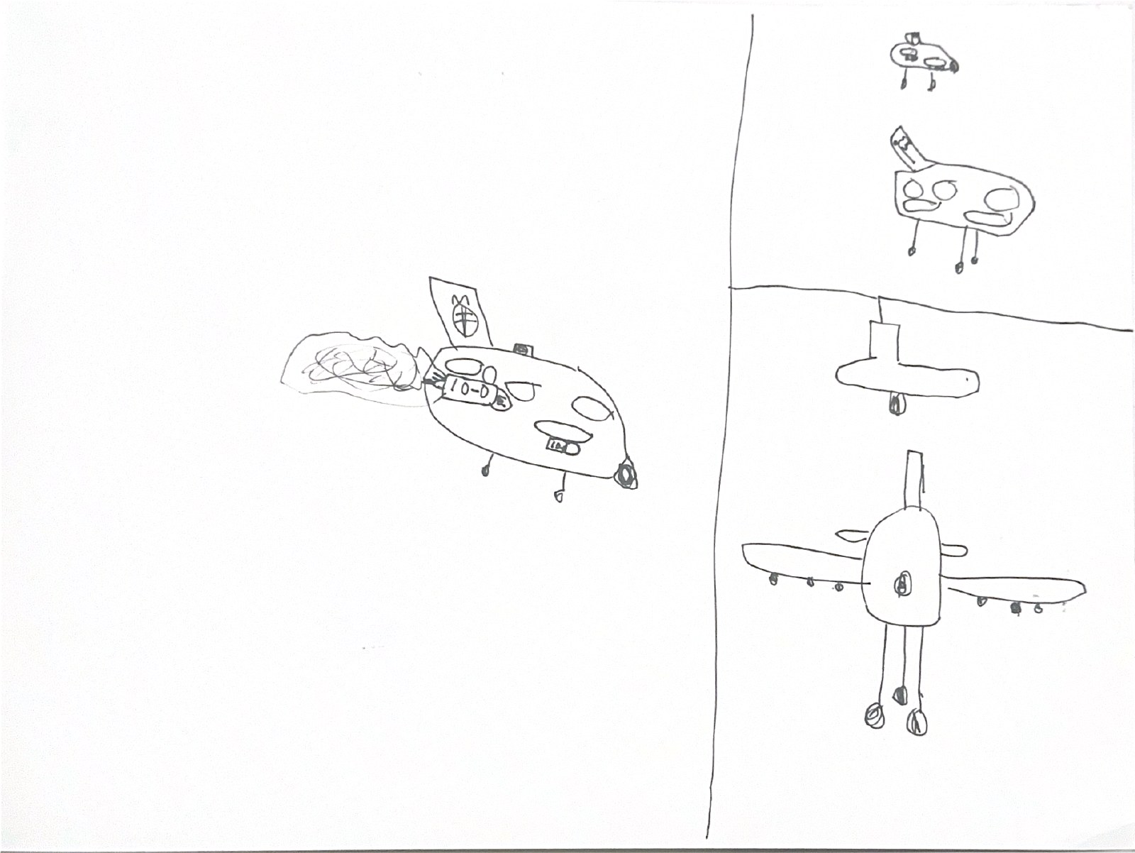 飞机故事（五），小菠萝的扫描画作